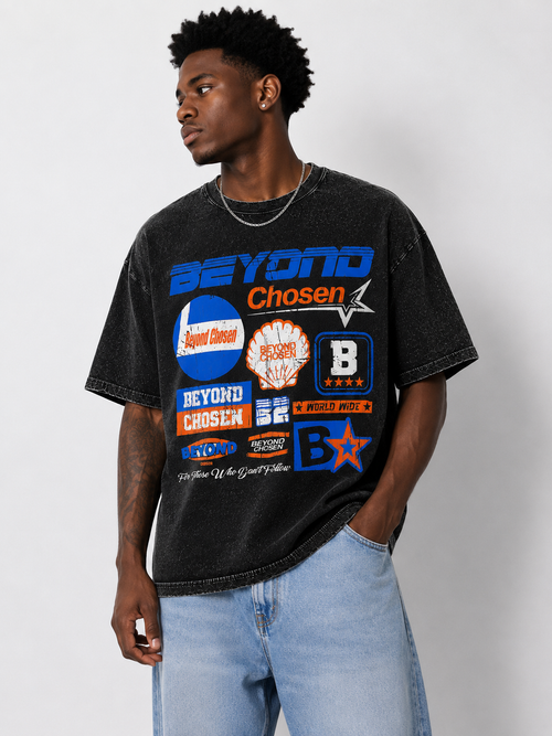 Graphic Streetwear Oversized T-Shirt – Black