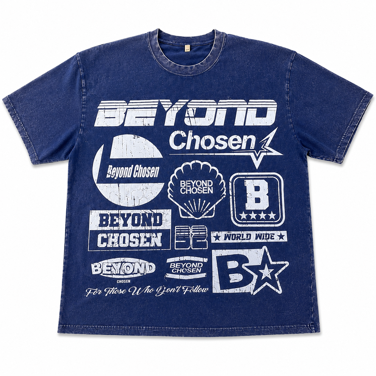 Graphic Streetwear Oversized T-Shirt - Vintage Blue