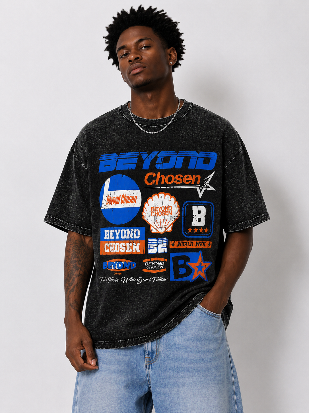 Graphic Streetwear Oversized T-Shirt – Black